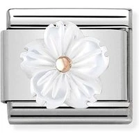 White + Rose Gold Flower Charm