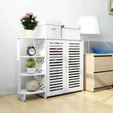 White Shoe Cabinet Storage