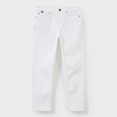 White Taper Cropped Jean