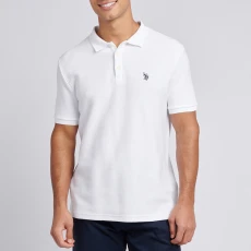 White Textured Cotton Polo Shirt