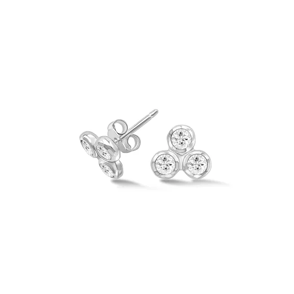 White Topaz Array Trio Studs