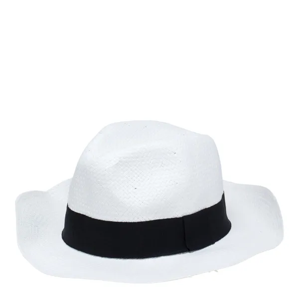 White White Straw Panama Hat