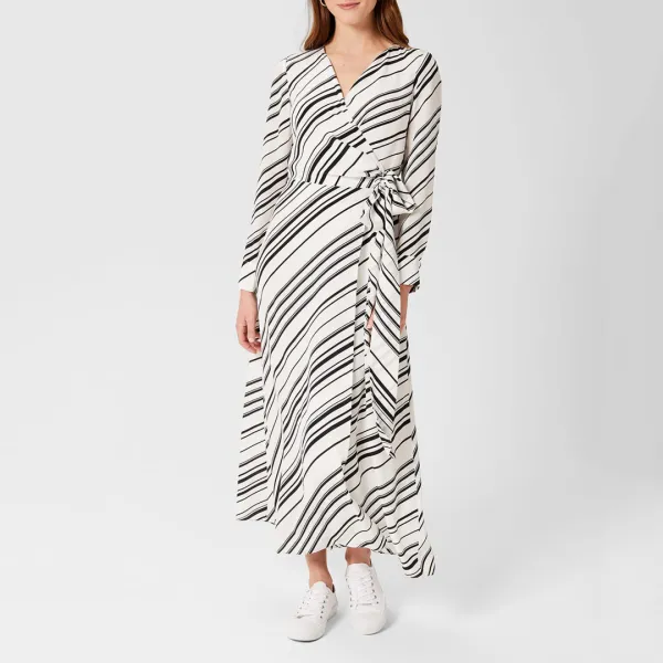 White/Black Yasmine Silk Pattern Dress