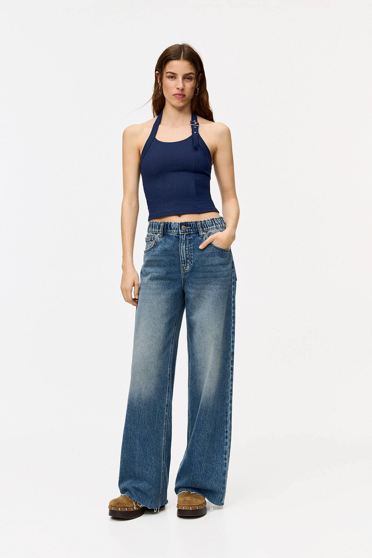 Wide-Leg Baggy Jeans With Elasticated Waistband