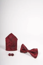 Wine paisley Bow Tie Set-Bow tie, pocket square, Cufflinks Wine paisley Bow Tie Set-Bow tie, pocket square, Cufflinks