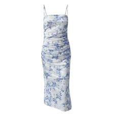 Winery Dress Ruched Bodycon Midi Dress Mesh Sleeveless Fishtail Dresses Dresses for Women Over 60 (Blue, M) Winery Dress Ruched Bodycon Midi Dress Mesh Sleeveless Fishtail Dresses Dresses for Women Over 60 (Blue, M)