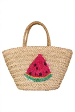 Winnie Straw Bag With Watermelon