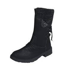Winter Boots for Women UK Knee High Boots Shoes Casual Calf Heels Lace Thick Mid Boots Vintage Up for Women Women's Boots White 𝗖ommunion Shoes (Black, 4.5) Winter Boots for Women UK Knee High Boots Shoes Casual Calf Heels Lace Thick Mid Boots Vintage Up for Women Women's Boots White 𝗖ommunion Shoes (Black, 4.5)