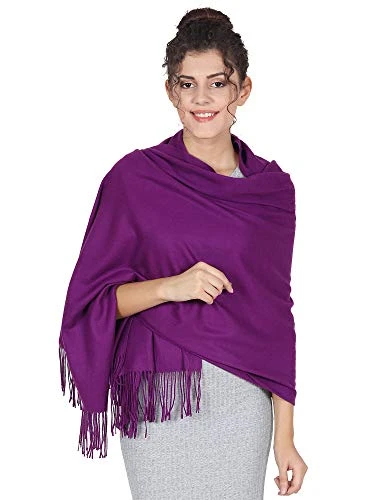 Winter Cashmere Feel Wrap Blanket Shawl Scarf Warm Soft Cozy (Purple)