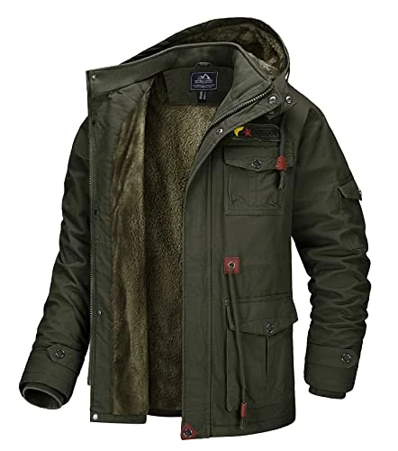 Winter Coats for Men Tactical Jacket Fleece Lined Jacket Military Cargo Jacket Warm Jackets for Men 