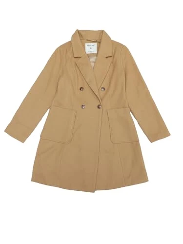 Winter Coats for Women's Notch Lapel Double Breasted Peacoats Khaki L