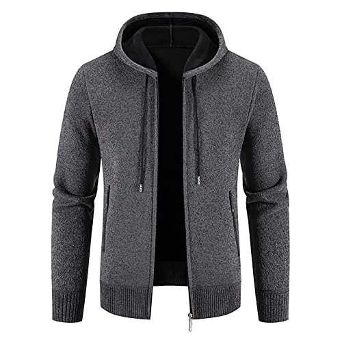 Winter Jackets for Men Zip Up Plain Jackets Winter Open Front Cardigan Slim Fit Office Suit for Office Work Business UK
