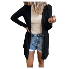 Winter Jackets for Women Uk Working Jackets for Women Women Casual Solid Button down Long Sleeve Cardigan Blouse Lightweight Coat Ladies Coats Size 14 Womens Coats Sale Clearance