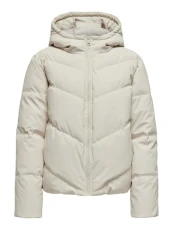 Winter Padded Jacket with Hood Quilted Bomber Cozy Lined Long Sleeve Puffer Elastic Hem, Colours:Sand, Size:M Winter Padded Jacket with Hood Quilted Bomber Cozy Lined Long Sleeve Puffer Elastic Hem, Colours:Sand, Size:M