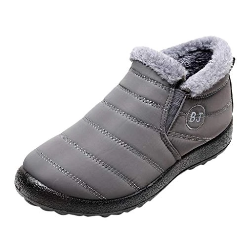 Winter Warm Boots for Men UK Lightwieght Snow Boots Waterproof Ankle Boots Solid Colour Black Loafers Men Clasic Boots Outdoor Sports Trainers Fleece Lined Boots Mens Safety Trainers Size 9