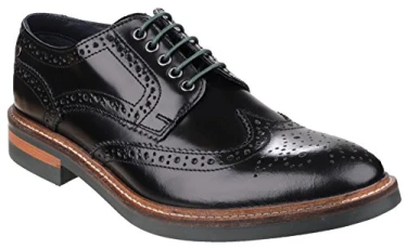 Woburn Hi Shine Black Leather New Mens Formal Brogue Casual Shoes Boots-9
