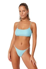 Woman Plain Knit Bikini Set,Light blue,42 Woman Plain Knit Bikini Set,Light blue,42
