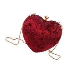 Woman Shoulder Bag Womens Handbags Crossbody Cross Body Bag for Women Crossbody Bags for Women Heart Shape Purse Clutch Heart Bag Red Miss Rhinestone Bag Trend