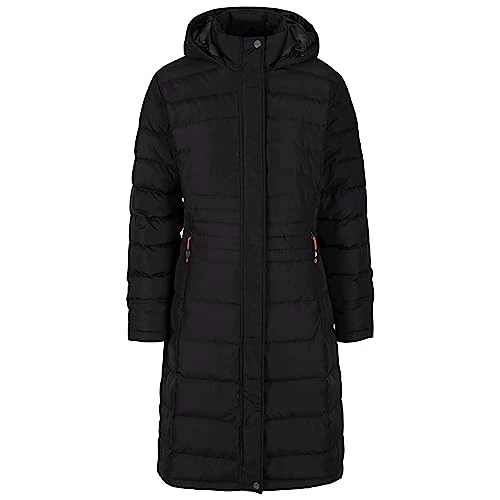 Womans Down Jacket Fleece Hood Long Length Bitsy