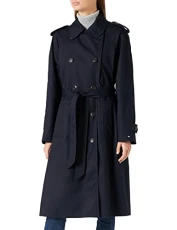 Women 1985 Cotton Blend Trench Coat, Blue (Desert Sky), 38