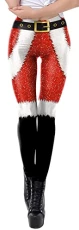 Women 3D Christmas Stretchy Leggings Sexy Striped Funny Christmas Tights Novelty Yoga Skinny Trousers Pants Red 8 Size M