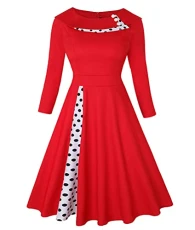 Women A-Line Dress V-Neck Short Sleeve Dress 3/4 Sleeve Fit Flare Dress Red UK 10 Women A-Line Dress V-Neck Short Sleeve Dress 3/4 Sleeve Fit Flare Dress Red UK 10
