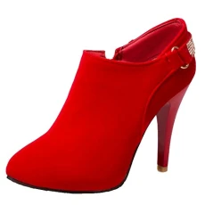 Women Ankle Boots with Kitten Heel and Pointed Toe All Match Short Boots with Large Size Women Ankle Boots with Kitten Heel and Pointed Toe All Match Short Boots with Large Size