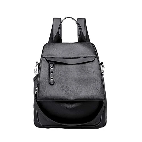 Women Backpack Handbag Pu Leather Shoulder Bag Rucksack School Bags Black