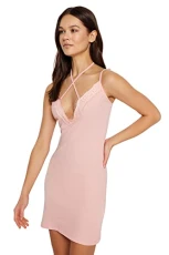 Women Basic Fitted Knit Nightgown,Powder,S Women Basic Fitted Knit Nightgown,Powder,S