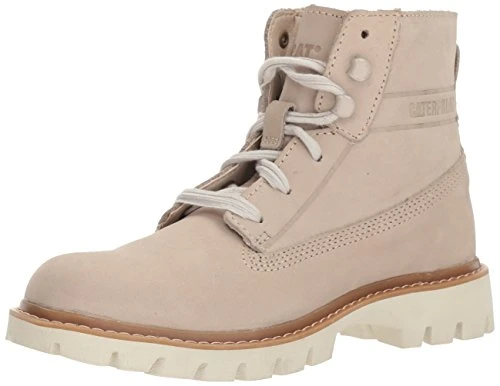 Women Basis Lace Up Leather Fashion Boot Beige Size: 6 M US