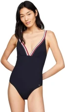 Women Bathing Suit Triangle One Piece Cut-out, Blue (Desert Sky), XS