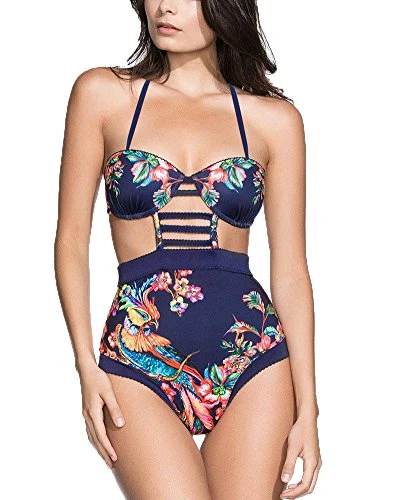 Women Bikini Set High Waisted Swimwear Two Piece Off Shoulder Swimsuits XL