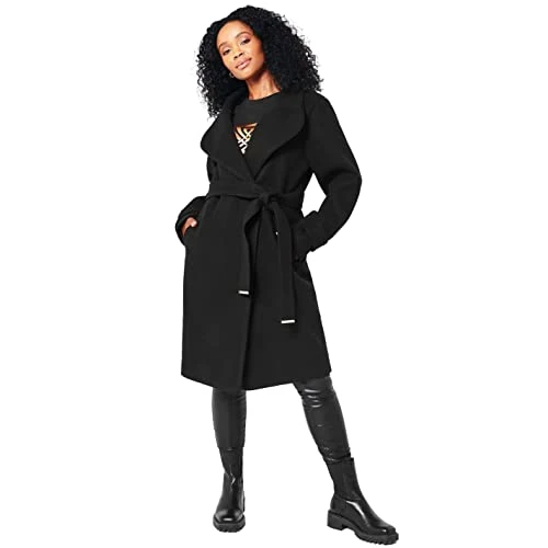 Women Billie Belted Coat Black 12 (M)