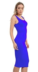 Women bodycon dress Plus Size Sleeveless Summer Midi Maxi Vest ladies dresses Royal Blue 8-10