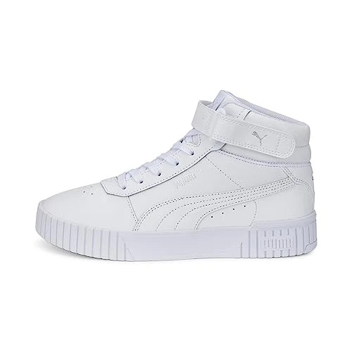 Women Carina 2.0 Mid Sneakers,  White- White- Silver, 6 UK