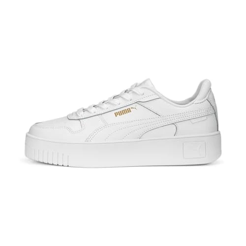 Women Carina Street Sneakers,  White- White- Gold, 6 UK