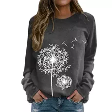 Women Casual Crew Neck Sweatshirt Letter Printing Long Sleeved Blouse Temperament Top Pullover (a-Dark Gray, XL) Sweatshirts for Women Uk Pink Jumper Gifts for Teachers Crew Bargains of The Day Sale