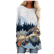 Women Casual Hoodies Long Sleeve Sweater Pullover Sweatshirt Fashion Blouses Long Loose Tunic Autumn Winter T Shirt Jumper Dress Tops A White M