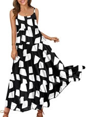Women Casual Loose Bohemian Floral Print Dresses Spaghetti Strap Long Summer Beach Swing Maxi Dress/Pockets 3XL E75UK CR162 Women Casual Loose Bohemian Floral Print Dresses Spaghetti Strap Long Summer Beach Swing Maxi Dress/Pockets 3XL E75UK CR162