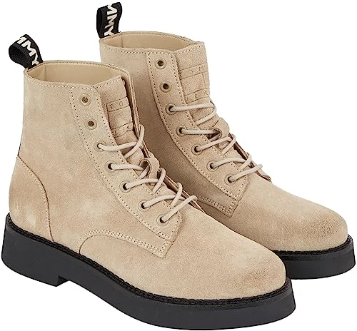 Women Chelsea Boot Lace Up Ankle-High, Beige (Sandalwood), 5 UK