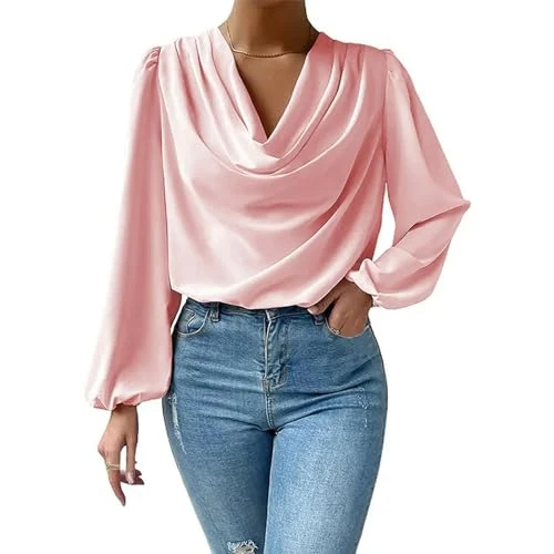 Women Chiffon Long Sleeve Blouse Office Lady Shirt Summer Female Tops Oversized Casual Loose Blouses