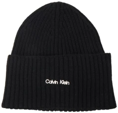 Women CK Must Logo Beanie Knitted Hat Black One Size
