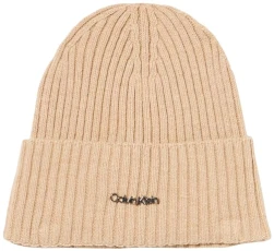 Women CK Must Logo Beanie Knitted Hat Grey One Size