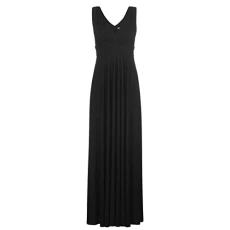 Women Deep V Maxi Dress Black 16 (XL)