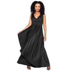 Women Dip Hem Maxi Dress Black 8 (XS)