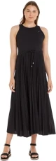 Women Dress Midi Sleeveless, Black (Black), XXL