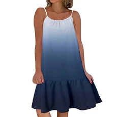 Women Dresses Ruched Round Neck Backless Suspender Dress Spaghetti Strap Loose Ruffle Hem Casual Dress Women's A-Line Beach Swing Dress(C Dark Blue,S) Women Dresses Ruched Round Neck Backless Suspender Dress Spaghetti Strap Loose Ruffle Hem Casual Dress Women's A-Line Beach Swing Dress(C Dark Blue,S)