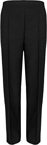 Women Elasticated Pocket Trousers Pants Black 20W - 25L
