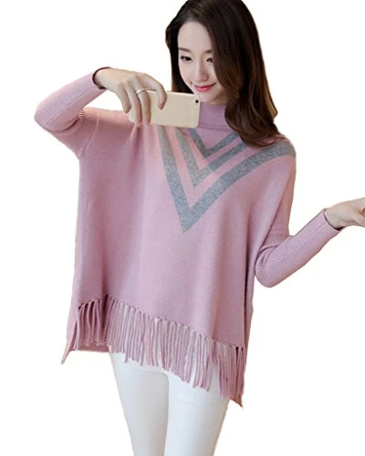 Women Elegant Knitwear Autumn Winter Korean Style Sweater Batwing Sleeve Tops Jumper with Tassels Pi