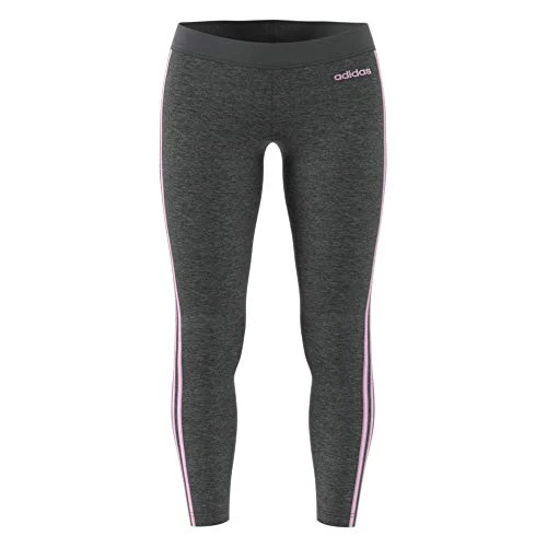 Women Essentials 3-Stripes Tights - Dark Grey Heather/True Pink, X-Large